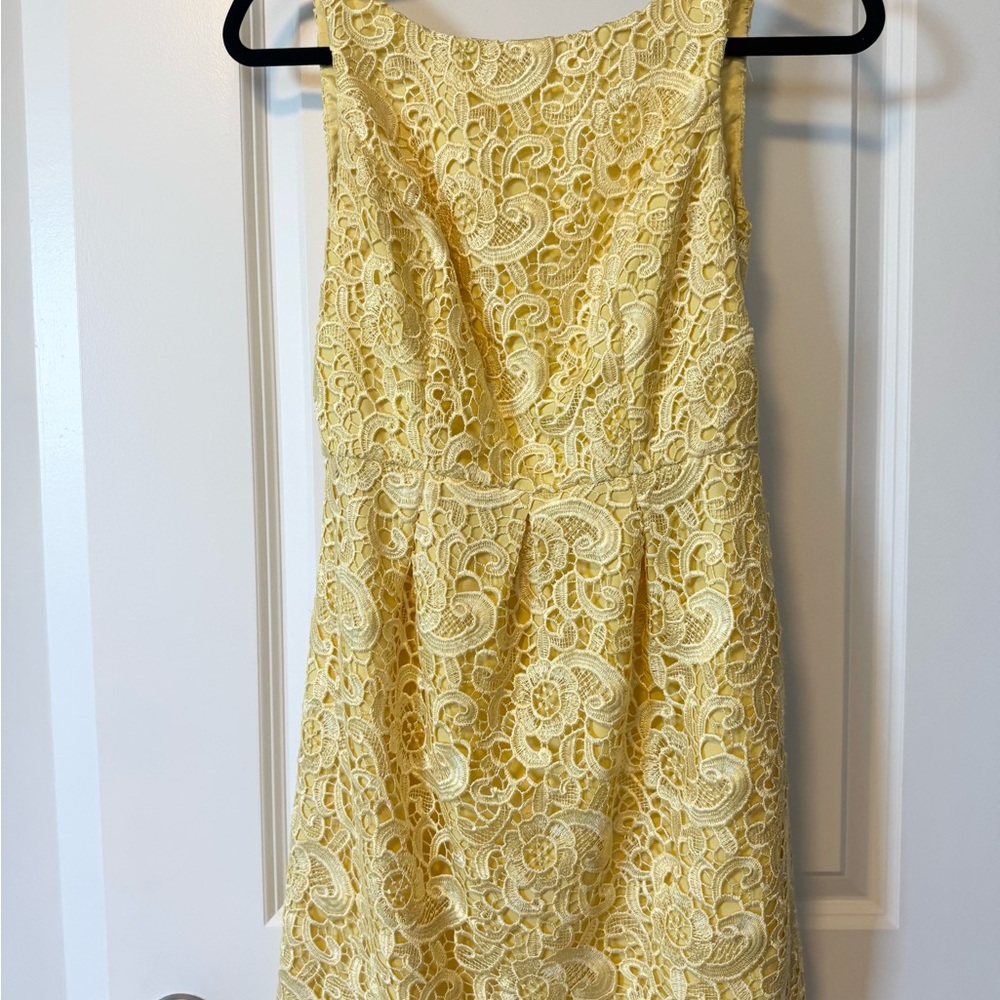 Elegant Yellow Lace Dress